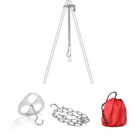 Camping Tripod Board with Adjustable Chain for Hanging Cookware